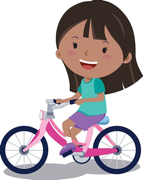 Girl Riding Bike Clip Art Vector Images And Illustrations Istock