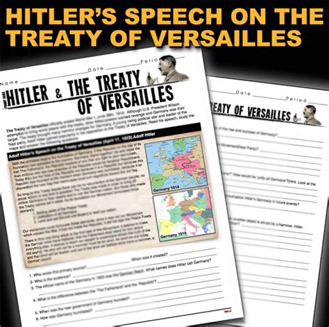 World War I Hitler Vs Treaty Of Versailles Primary Source