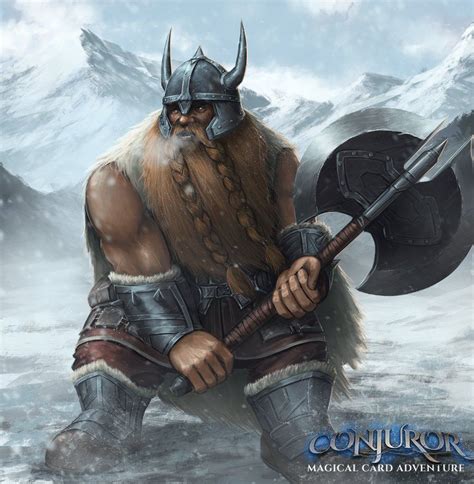 M Dwarf Barbarian Helm Battle Axe Mountains Snow Underdark Hills Forest