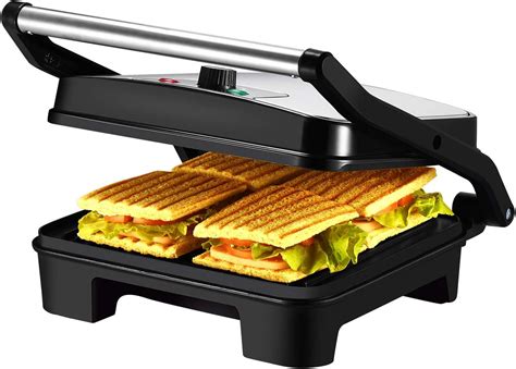 IKICH Temperature Control Panini Press Slice Sandwich Maker Nonstick Panini Maker Grill With