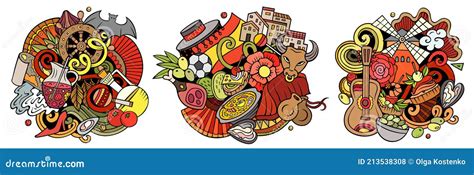 Espagne Dessin Animé Vectoriel Dessin Animé Jeu Illustration de Vecteur