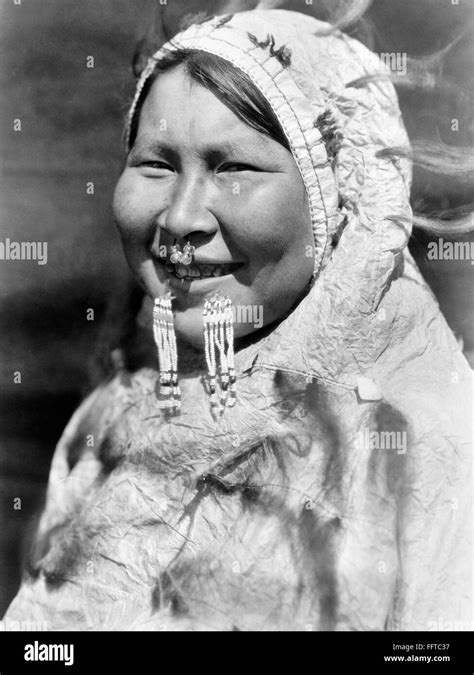 ALASKA ESKIMO WOMAN NAn Eskimo Woman Wearing A Nose Ring And And A