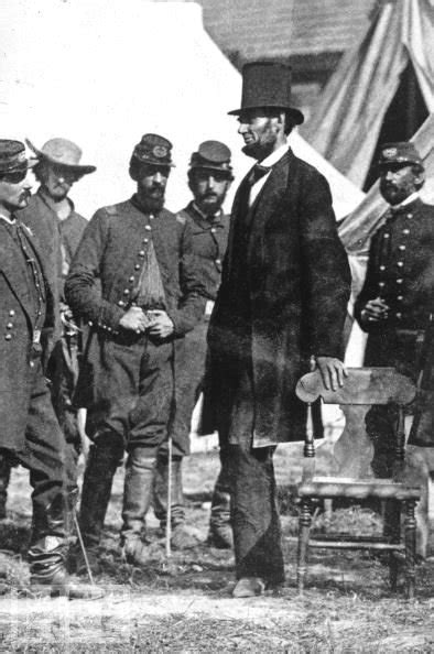 President Abraham Lincoln Visiting The Troops On The Battlefield Us