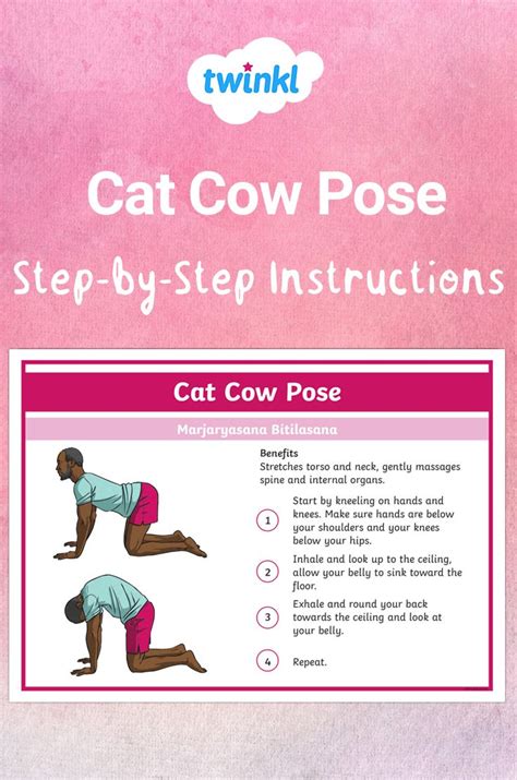 Yoga Cat Cow Pose Step By Step Instructions Cow Pose Cat Cow Pose