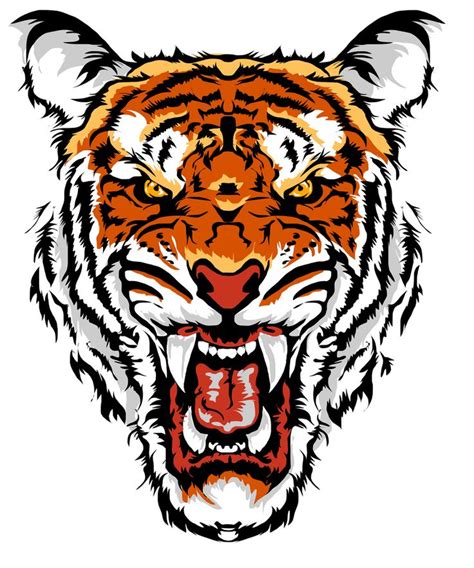 Scary Face Of The Tiger Art Print By Mcko2704 Tiger Art Tiger Tattoo