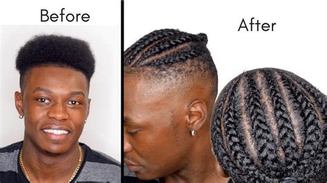 Men's long wavy hairstyle can be gotten by following these few steps: Quick & Easy Men's Cornrow Braids | High Top Hairstyle ...