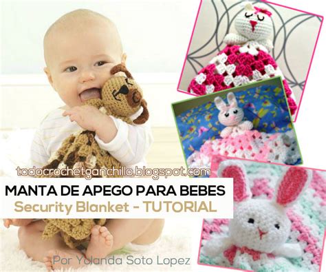 mantita de apego para bebés bunny blankie lovie ~ tutorial todo crochet