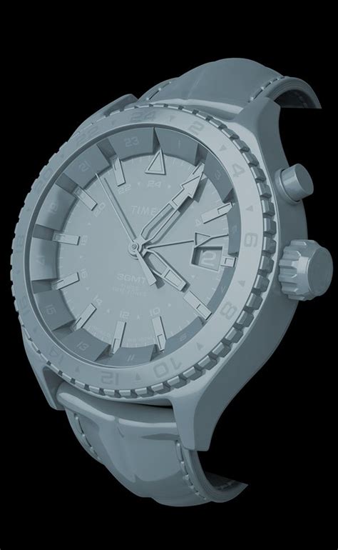 3d Modeling And Rendering Of Timex 3gmt Watch On Behance Timex 3d