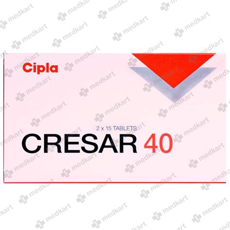 CRESAR 40MG TABLET 15'S, Price, Composition & Generic Alternatives