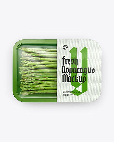 Free cosmetic lipstick & bronzer packaging mockup psd. Plastic Tray With Asparagus Mockup - Top View PSD Template ...