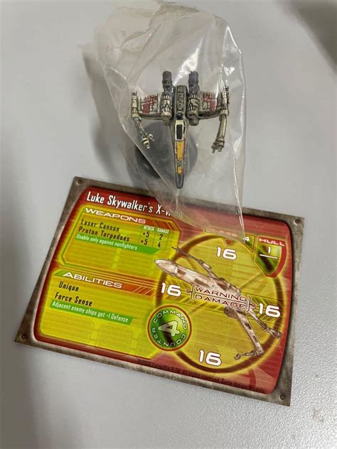 starwars miniatures starship battles luke skywalkers xwing 20 60 with stats card hobbies and toys