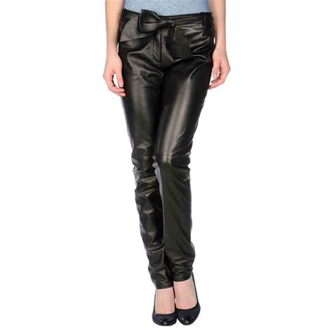 Black Leather Pants Womens With Belt