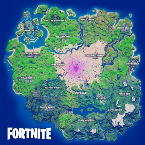 The fortnite map has 20 unique locations with varying amounts of resources. Fortnite Chapter 2, Season 5 Map Leaked - Tilted Towers ...