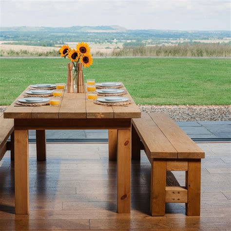 Distressed Wood Harrow Dining Bench 16 gallery
