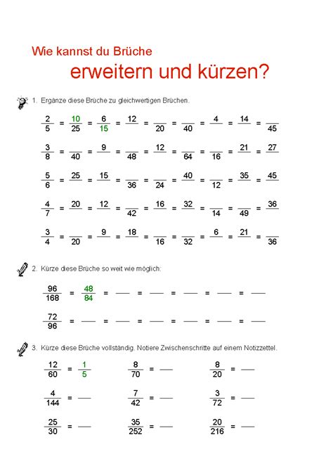 Auch schon beim ersten mal? Brüche lesen und schreiben. Brüche erweitern und kürzen