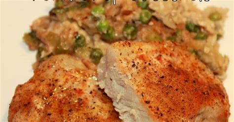 After the pork chops have baked for an hour, cover them with the soup mixture. 10 Best Pork Chop and Rice Bake with Cream of Mushroom ...