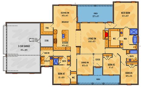 One Level French Country House Plan With Covered Porch 510084wdy