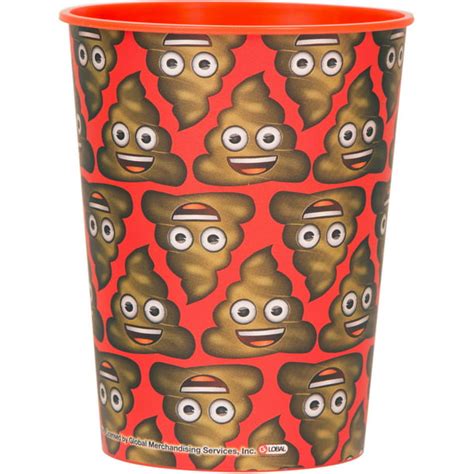 Unique Industries Poop Emoji Plastic Cup 16 Ounce