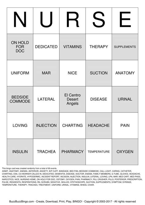 Home Health Nurse Bingo Cards To Download Print And Customize