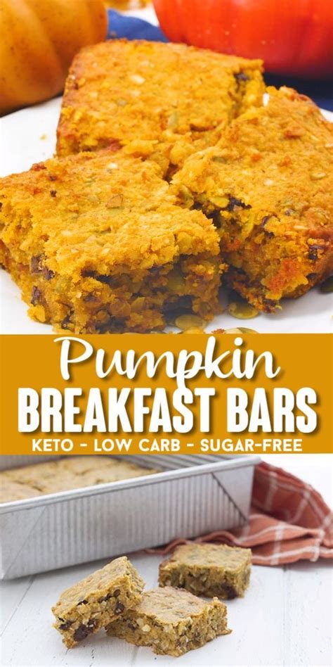 These pumpkin bars with cream cheese frosting are fantastic for fall bake sales, break room treats or anytime you're looking for something sweet to go with your psl. Get your pumpkin spice on with these tender and chewy keto breakfast bars. Easy to make and full ...