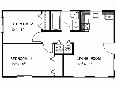 Simple Two Bedrooms House Plans For Small Home Modern Minimalist