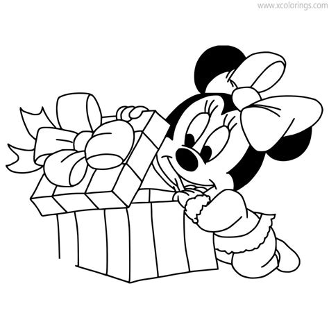 Baby Minnie Mouse Christmas Coloring Pages - XColorings.com