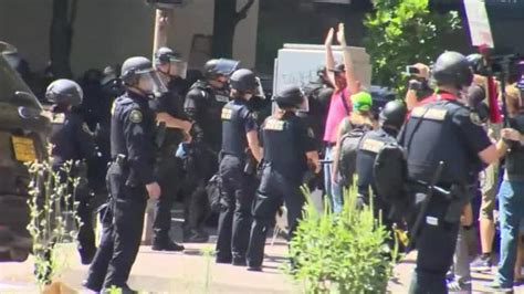 Antifa Right Wing Protesters Clash On Streets Of Portland Oregon