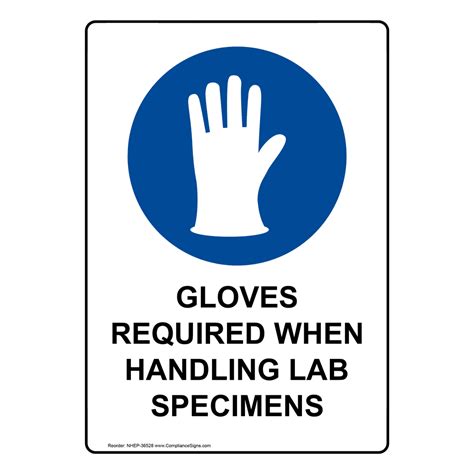 Portrait Gloves Required When Handling Sign With Symbol Nhep 36528