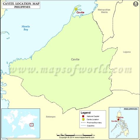 Where Is Cavite Location Of Cavite In Philippines Map