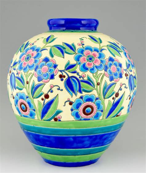 Check spelling or type a new query. Art Deco Vase with Flowers by Boch Freres Keramis Belgium ...