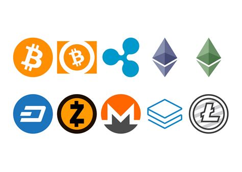 Cryptocurrency Logo Cryptocurrency Logo Set Bitcoin
