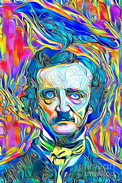 Edgar Allan Poe In Vibrant Painterly Wavy Colors 20200522 Photograph By