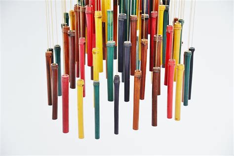 Coloured Bamboo Mobile Sculpture The Netherlands 1960 I Studio Nine Design