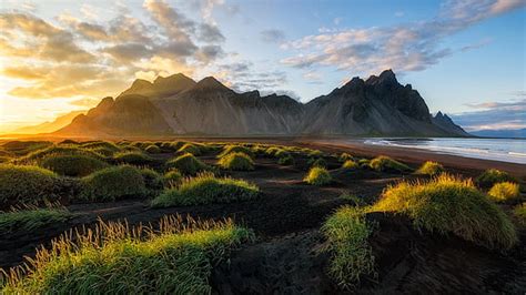 Hd Wallpaper Photo Landscapes Of Iceland Black Sand Beach Rocky