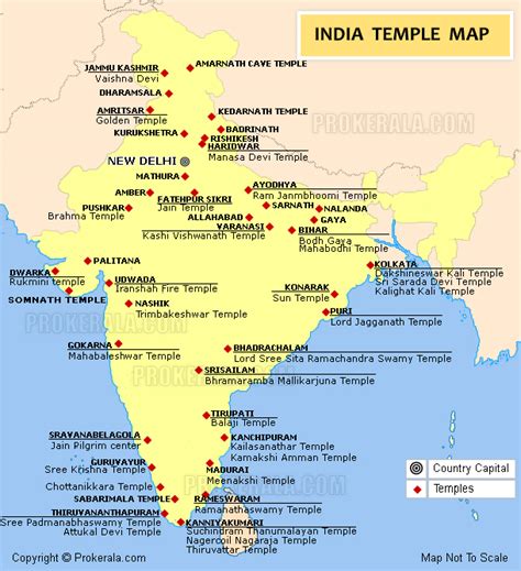 Temples In India Map Of India Showing Location Of Major Temples