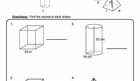 volume of irregular shapes worksheets