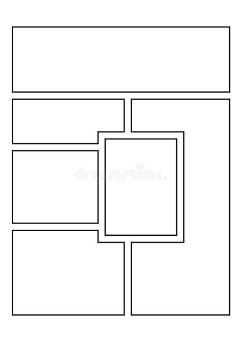 Plantilla De Manga Storyboard Layout Para Dibujar Ilustración Del