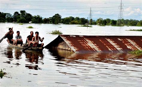 Assam Floods Submerge 22 Districts Hundreds Of Villages Leaves 13 Dead