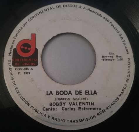 Bobby Valentin Y Su Orquesta La Boda De Ella Post Data 1978 Vinyl