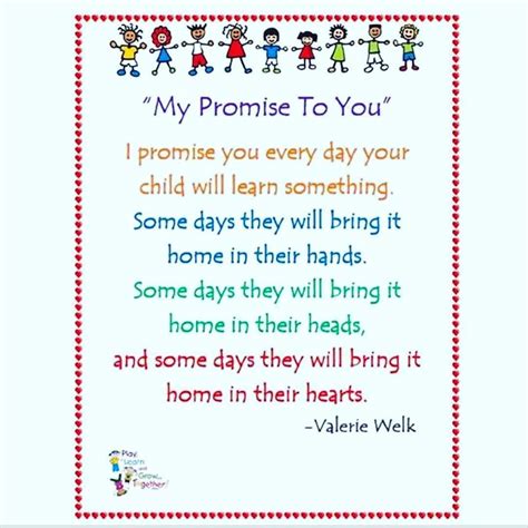 Teacher Pledge To Parents My Promise To You By Valerie Welk Via