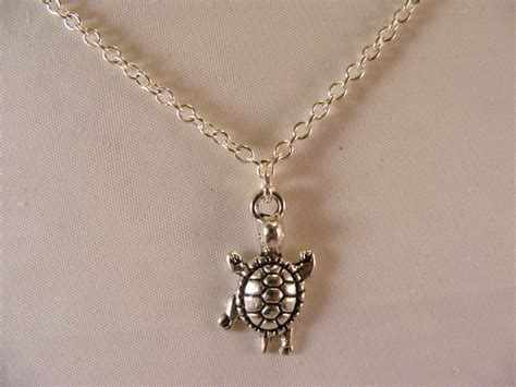 Turtle Charm Necklace Etsy Turtle Charm Necklace Etsy Necklace