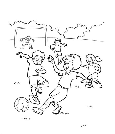 Multiethnic group of kids (and child using a wheelchair) playing together. 16+ Football Coloring Pages - Free Word, PDF, JPEG, PNG ...