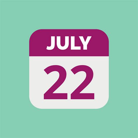 July 22 Calendar Date Icon 23201749 Vector Art At Vecteezy