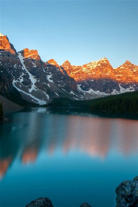 Moraine Lake Banff National Park Canada Mountains Dusk Iphone 4 4s