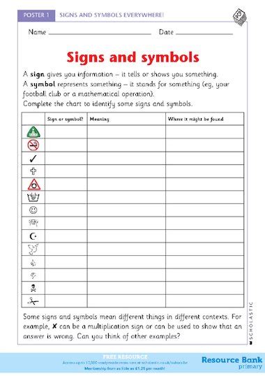 Signs And Symbols Free Primary Ks2 Teaching Resource Scholastic