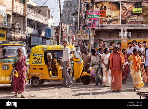 Scene Of Daily Life On The Streets Of Madurai Region Of Tamil Nadu