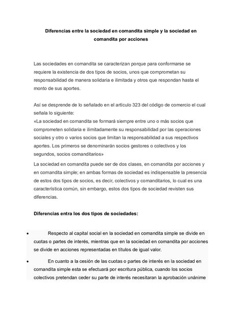 Calaméo Comandita Simple Y La Sociedad En Comandita Por Acciones