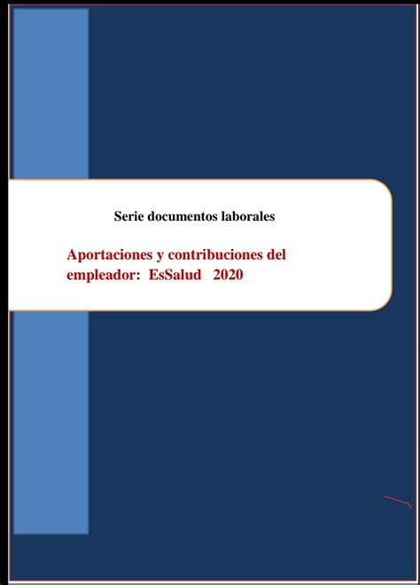 Manual Laboral Manual El Aporte Al Essalud 2020