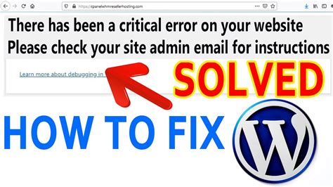 How To Fix Wordpress Error There Has Been A Critical Error On Your Website Youtube