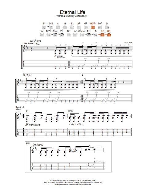 Eternal Life Sheet Music Jeff Buckley Guitar Tab